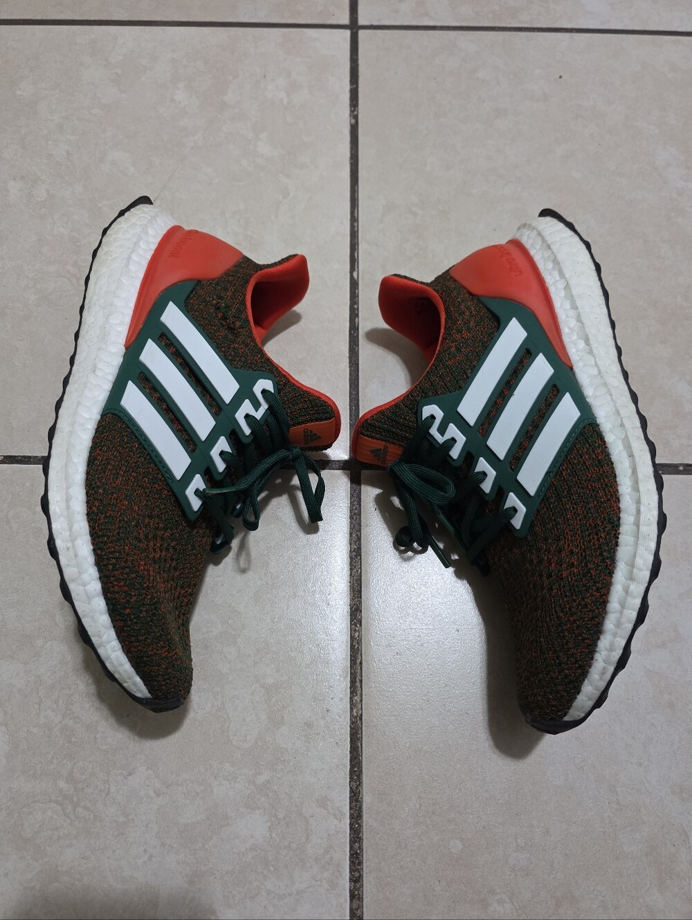 adidas Knit Runner Sneakers - Green/Orange/White